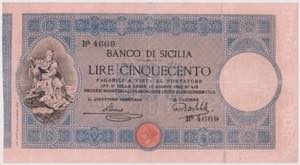 Banco di Sicilia - 500 Lire 2° ... 
